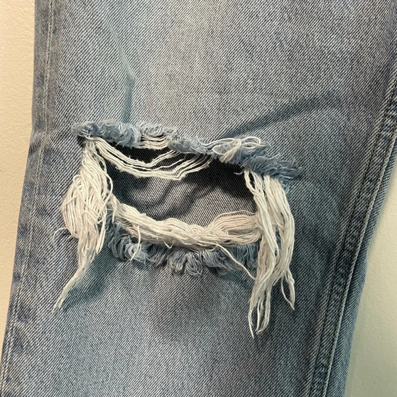 AGOLDE  Light Wash Distressed Denim Jeans, Size 24 - Picture 5 of 13